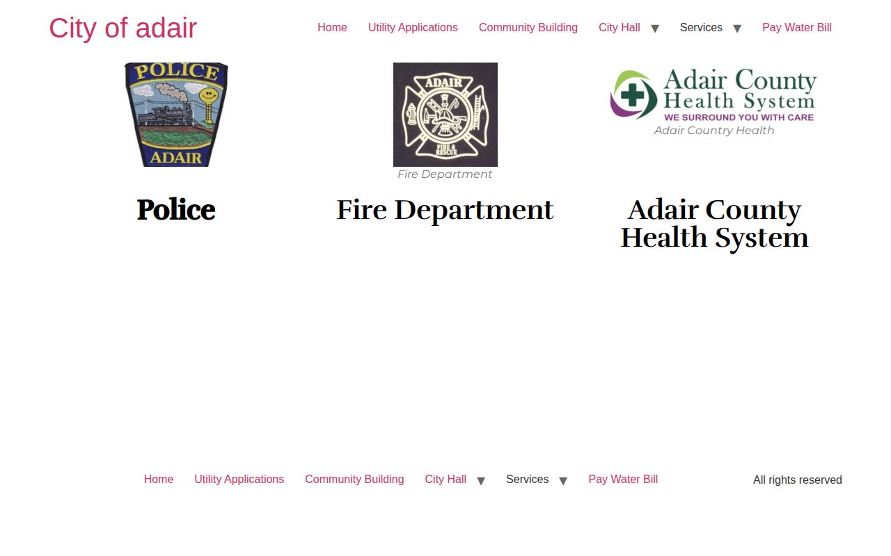 City of Adair official Emergency Services police section