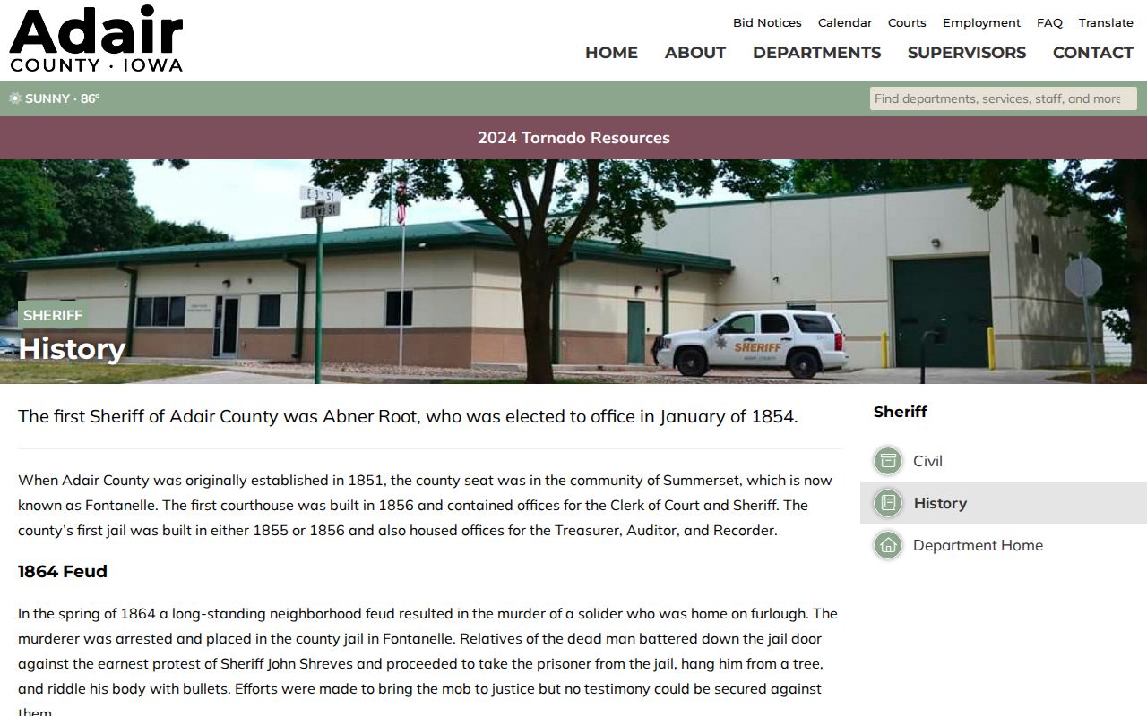 Adair County Jail and Public Safety Center booking record history