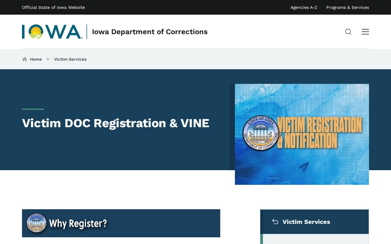 IowaVINE Adair County jail and corrections custody notification information